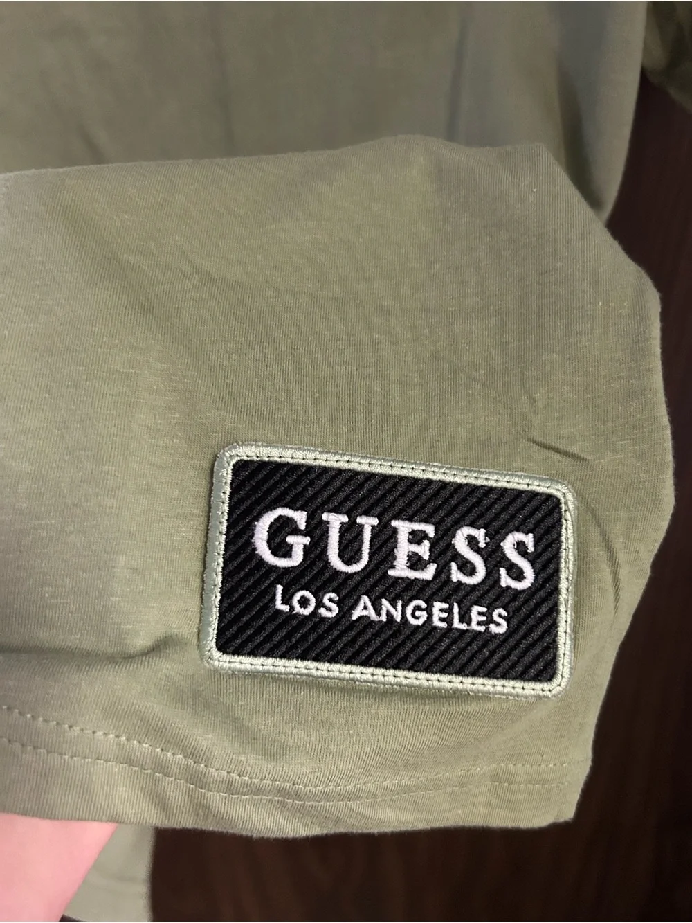 New Guess Denim Los Angeles Logo Tape Crew Neck Short Sleeve Bamboo Tee Size L - Picture 3 of 6